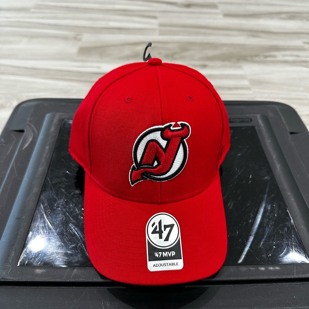 47 Brand New Jersey Devils Red Hat with Embroidered Logo